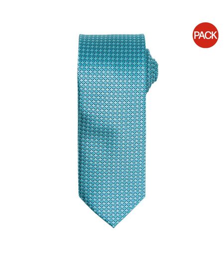 Lot De 2  Cravate À Motif Pied De Poule Homme Taille Unique Turquoise Premier