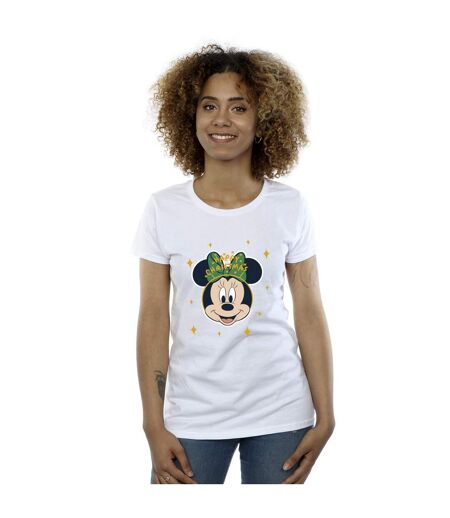 Disney Femme/Les femmes Minnie Mouse Happy Christmas - T-shirt en coton (Blanc) - UTBI48836