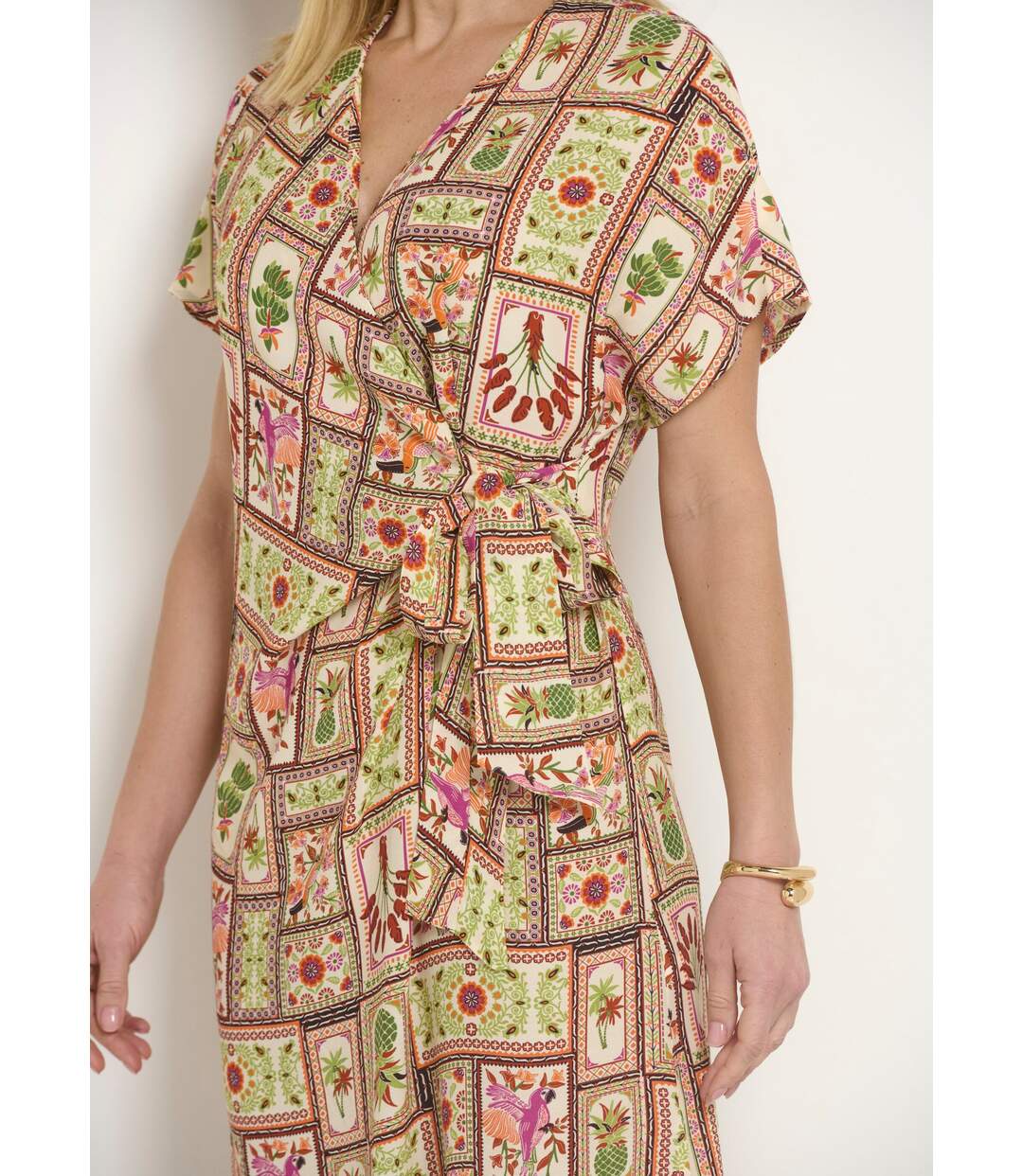 Robe longue imprimée décolleté cache-c¿ur-3