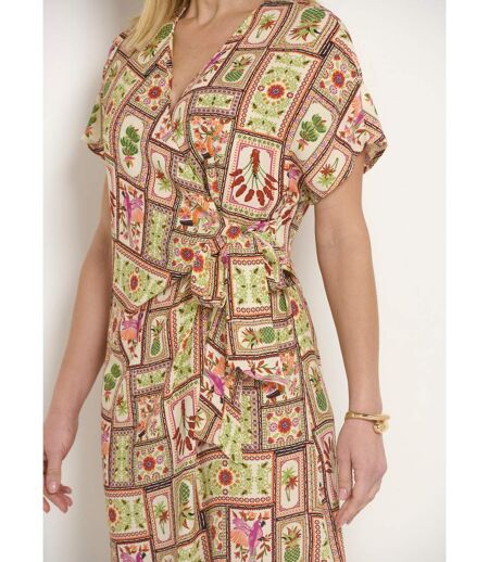 Robe longue imprimée décolleté cache-c¿ur