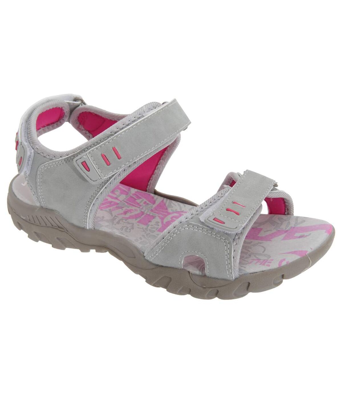 PDQ Womens/Ladies Toggle & Touch Fastening Sports Sandals (Grey) - UTDF437