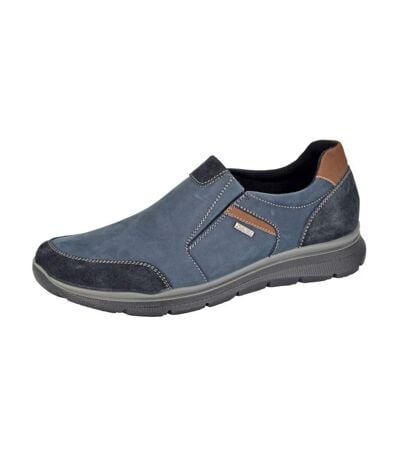 Mens Leather Ankle Boots Navy IMAC