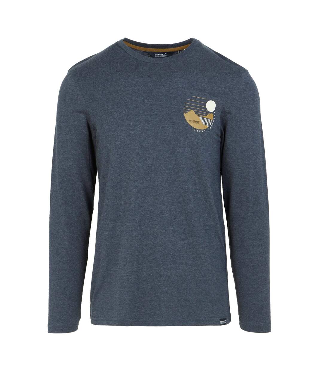 Mens Maylow Scenery Marl Long-sleeved T-shirt Navy Marl Regatta-1