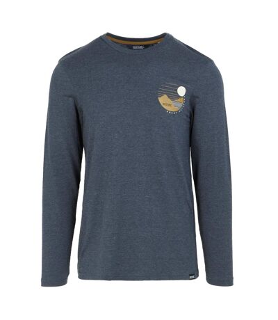 Mens Maylow Scenery Marl Long-sleeved T-shirt Navy Marl Regatta