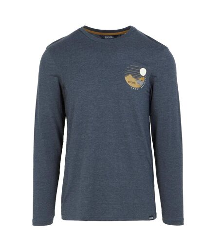 Mens Maylow Scenery Marl Long-sleeved T-shirt Navy Marl Regatta