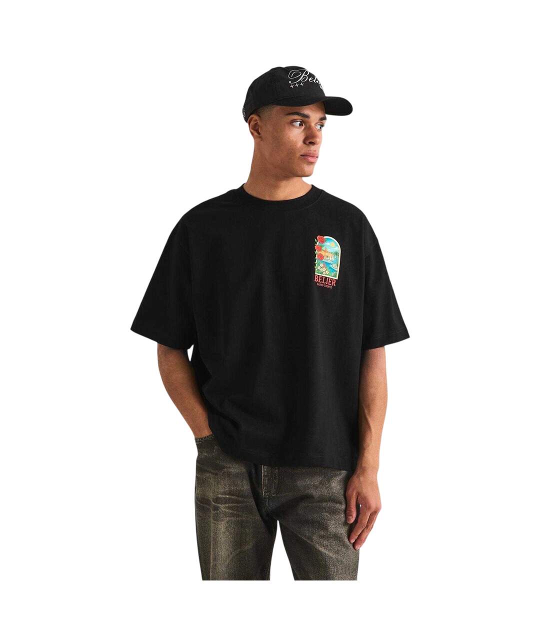 T-shirt Motif/style Imprimé Graphique St. Tropez Arch Homme Noir Belier-2