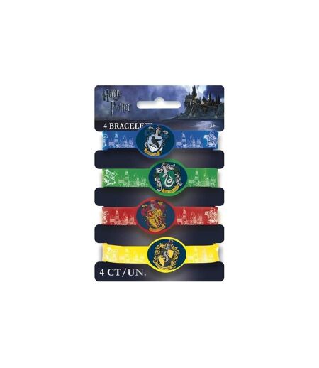 Harry Potter House Crest Stretch Bracelet (Pack of 4) (Multicolored) (One Size)