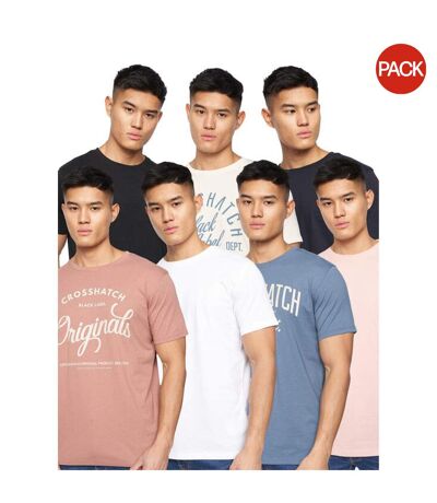 Pack Of 7  Mens Rapmoore Assorted Designs T-shirt  Multicoloured Crosshatch