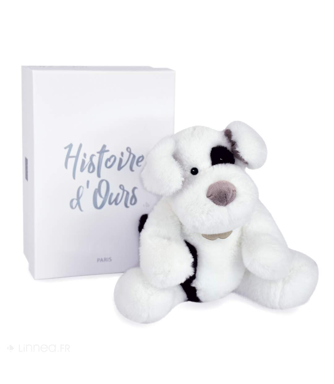 Peluche chien polyester collection NOOPY blanc/noir-4