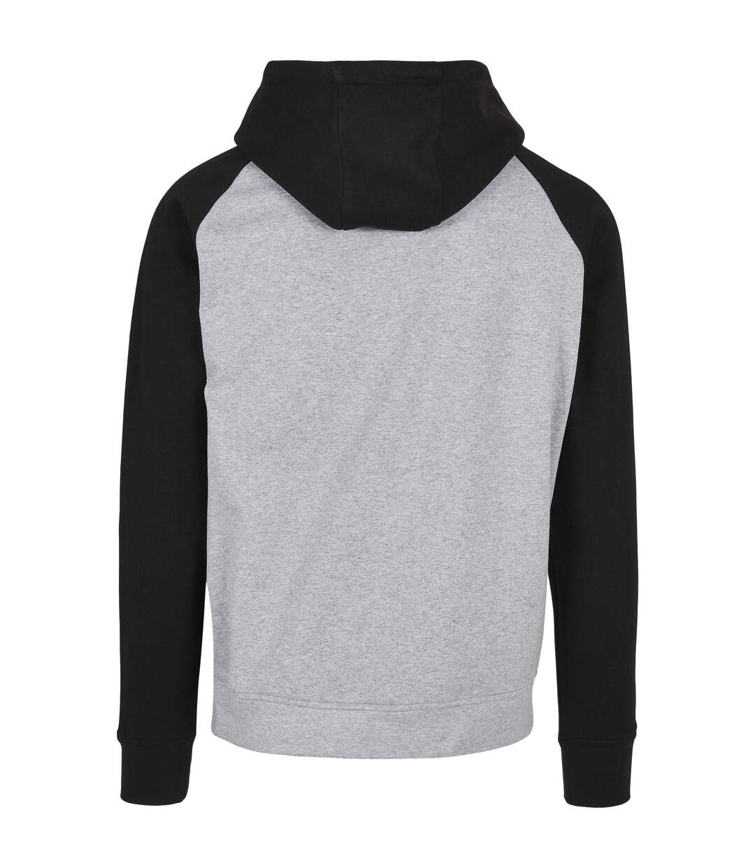 Mens Basic Raglan Hoodie Gris Chiné Noir Build Your Brand-2