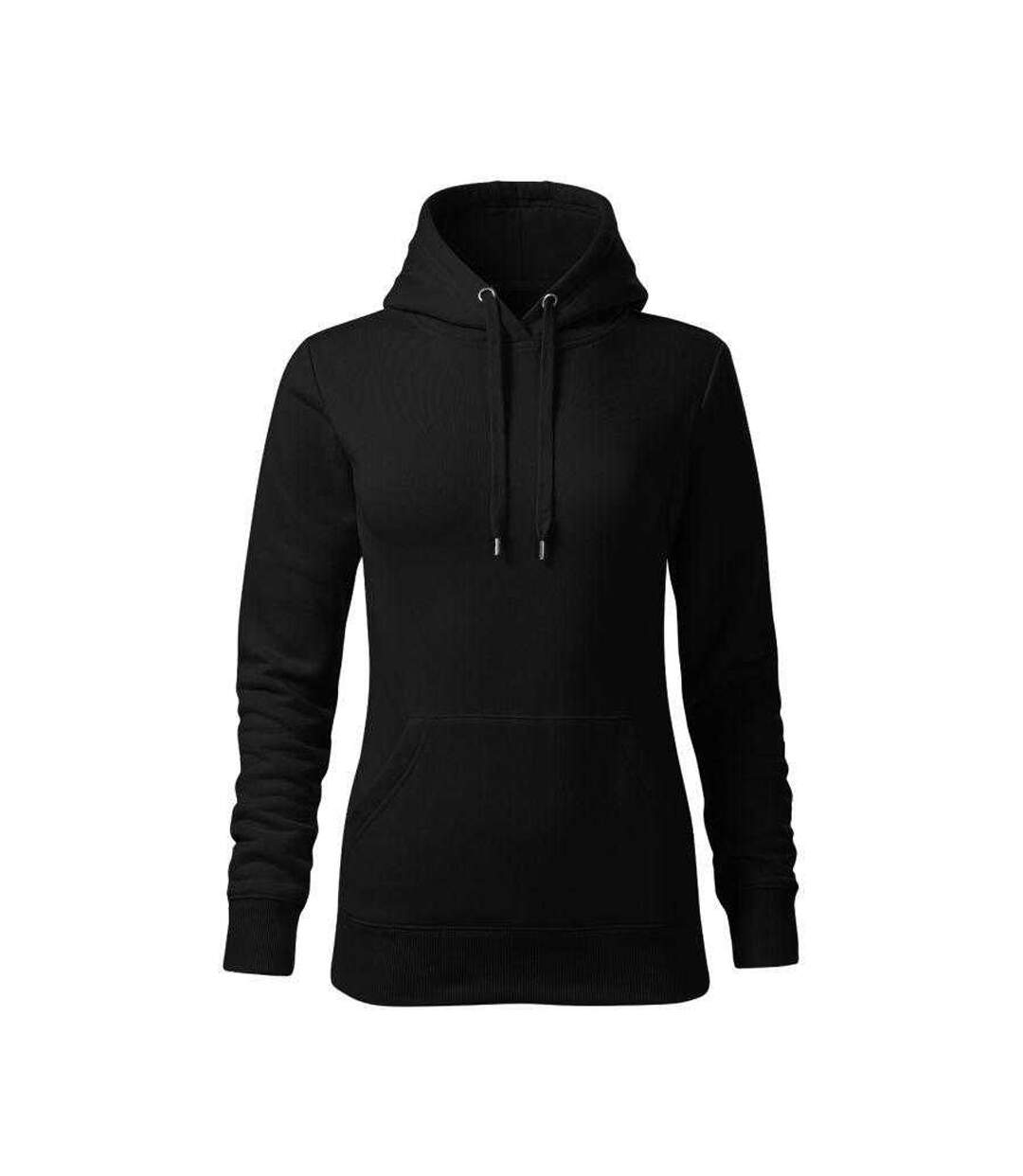Womens/ladies Cape Pull Over Hoodie Black Malfini-1
