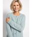 Gilet cardigan boutonné chiné ajouré col rond-4