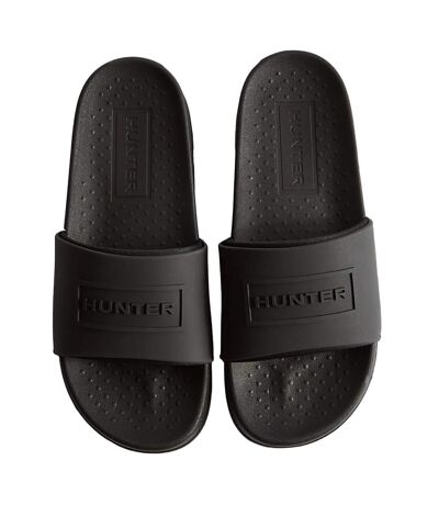 Womens/ladies core embossed sliders black Hunter