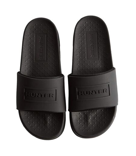 Womens/ladies core embossed sliders black Hunter