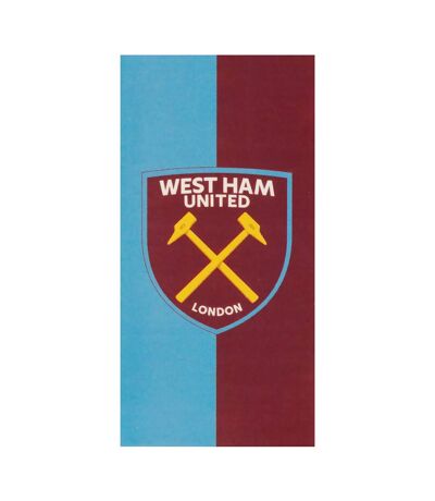 West Ham United FC Crest Beach Towel (Sky Blue/Claret Red) - UTTA10962