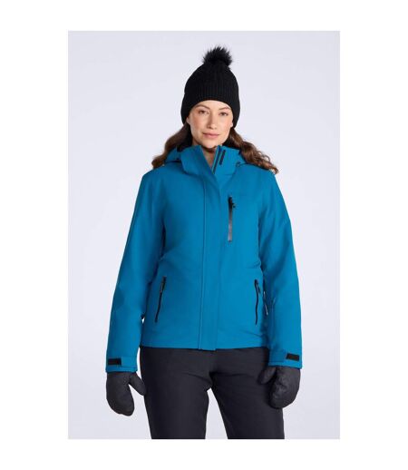 Blouson De Ski Uni À Capuche Amovible Et Poche Sur Poitrine Aspen Femme Bleu Sarcelle Mountain Warehouse