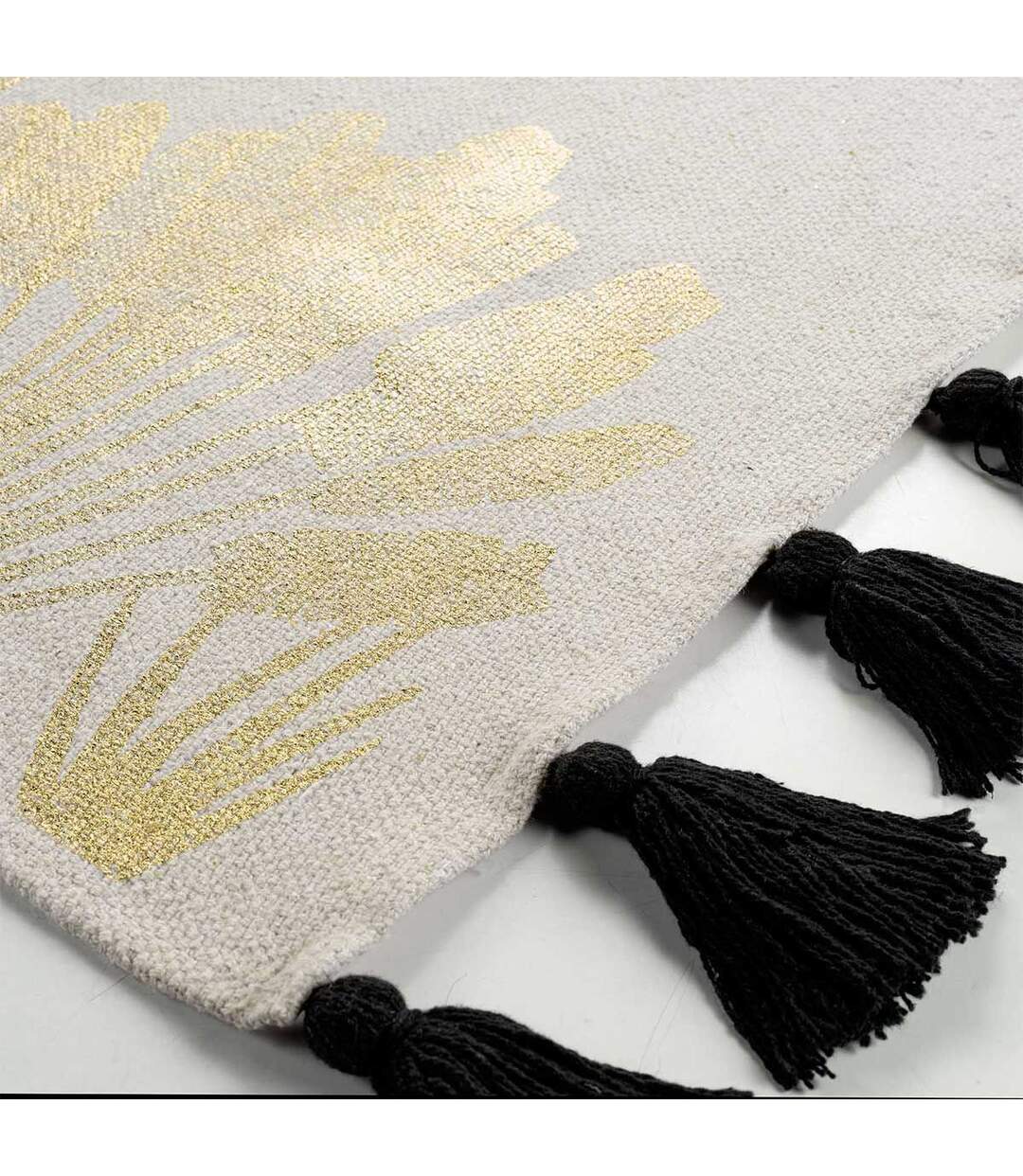 Tapis Déco à Pompons Karaba 60x90cm Naturel-2