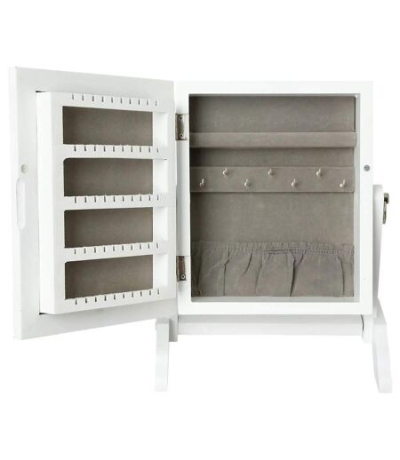 Armoire à Bijoux Avec Miroir Kristin 28cm Blanc