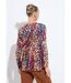 T-shirt long ample col V manches longues-2