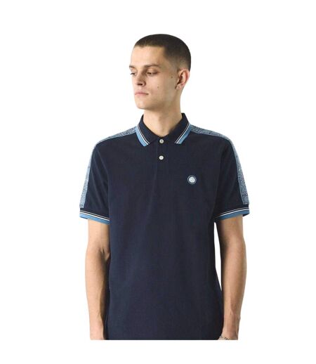 Mens Paisley Regular Polo Shirt Navy Pretty Green