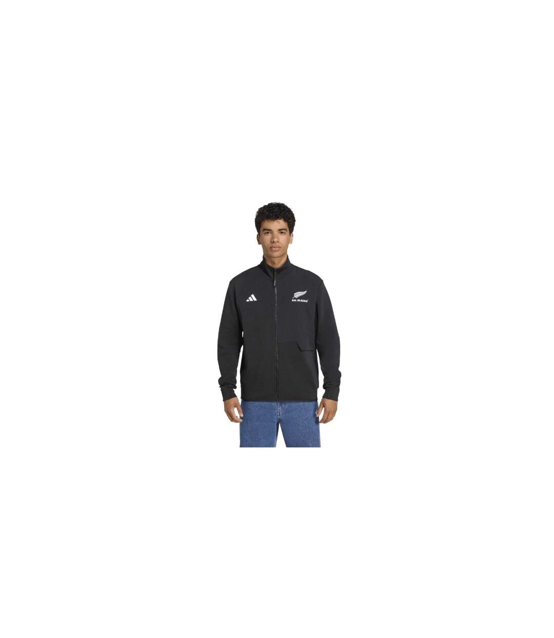 Mens Anthem New Zealand All Blacks Track Jacket Black Adidas-1