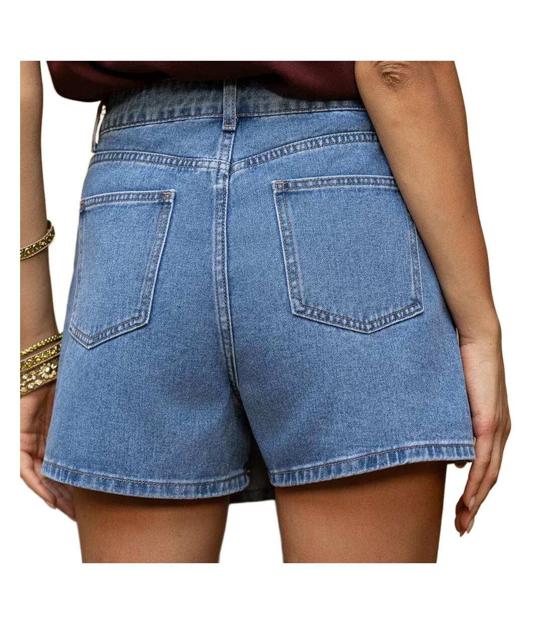 Jupe short bleu femme oraije stella-2