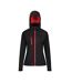 Regatta Womens/Ladies Venturer Hooded Soft Shell Jacket (Black/Classic Red) - UTPC4255