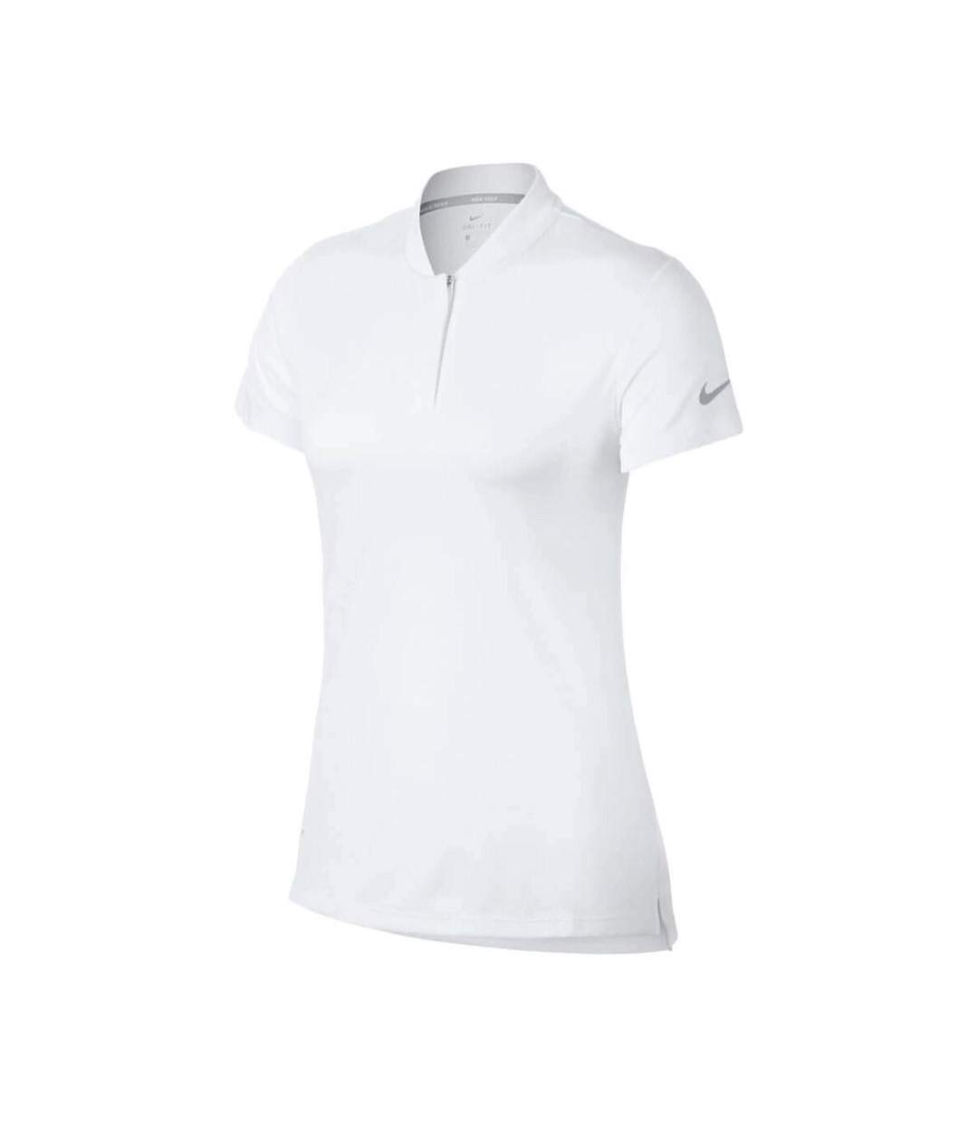 Polo de sport blanc femme nike dry ss bld-1