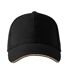 Casquette De Baseball Motif/style 6 Panneaux Noir Malfini-1