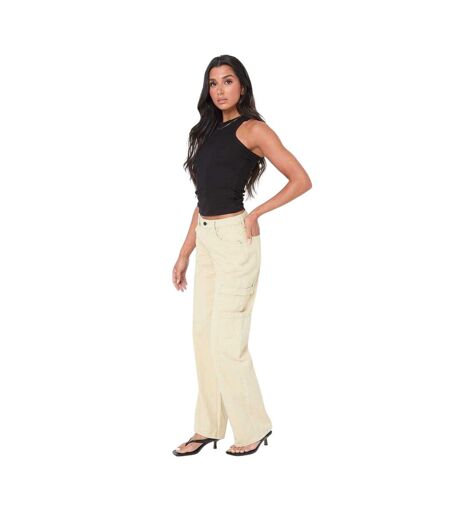 Womens/ladies Fashion Cargo Jeans Stone I Saw It First