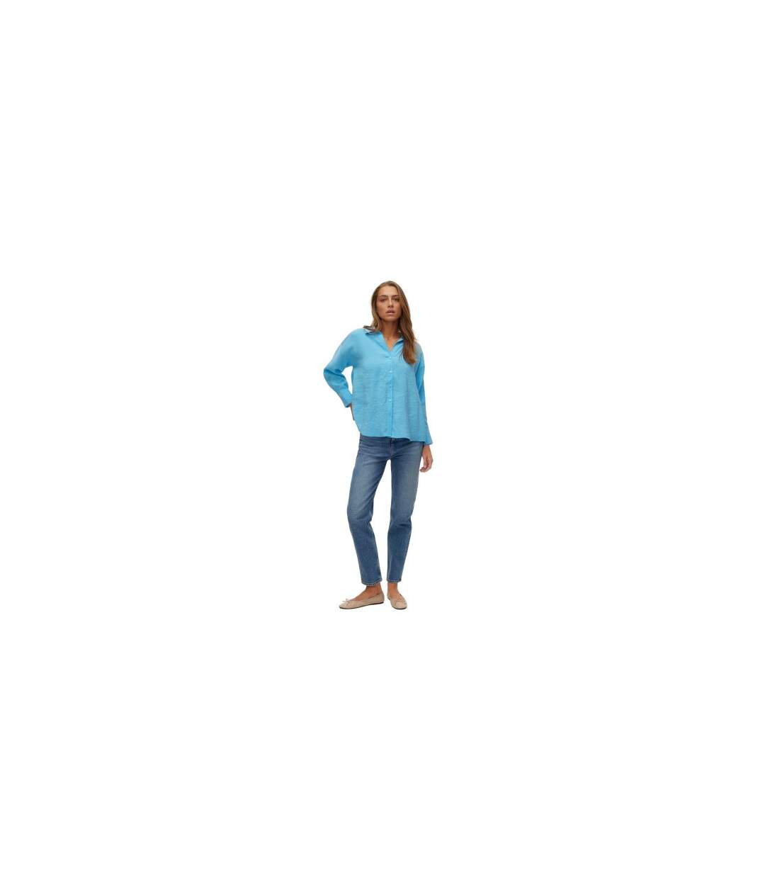 Chemise Manches Longues Vmqueeny Femme Bleu Clair Vero Moda-1