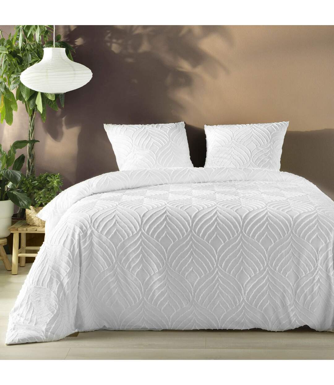 Parure de Lit 3 Pièces Heltie 260x240cm Blanc-1