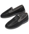 Men's Black Moccasin Slippers with Sherpa Lining Atlas For Men