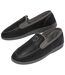 Men's Black Moccasin Slippers with Sherpa Lining