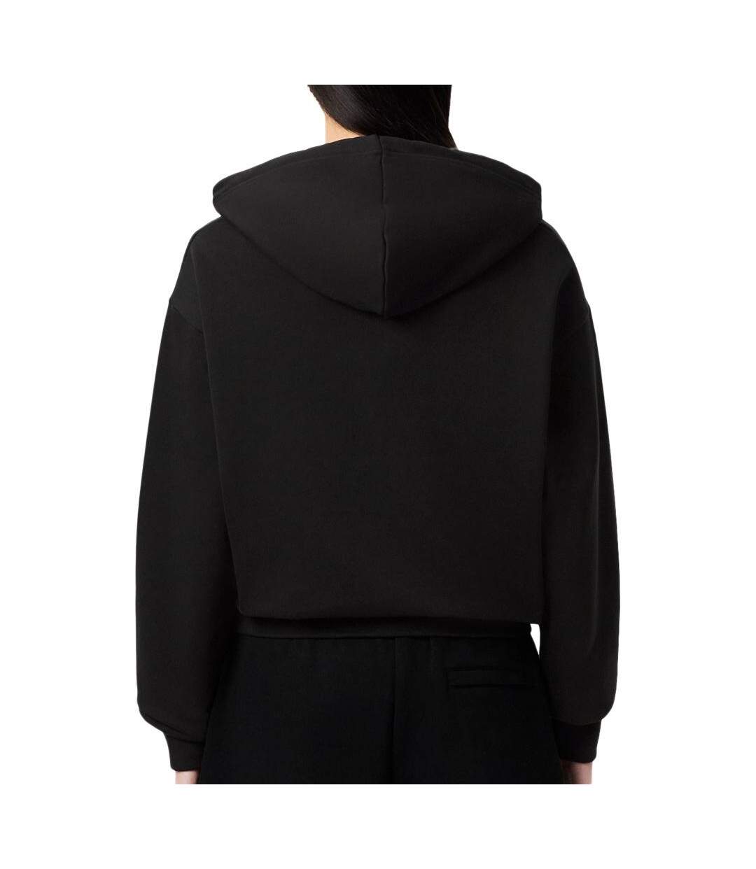 Sweat à capuche noir femme lacoste polaire surdimensionné-2