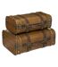 Lot de 2 Valises Déco Voyage 45cm Marron-1