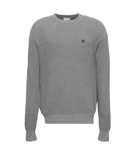 Mens Waffle Crew Neck Jumper Medium Grey Calvin Klein