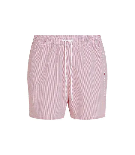 Mens Swim Shorts White Red Tommy Hilfiger