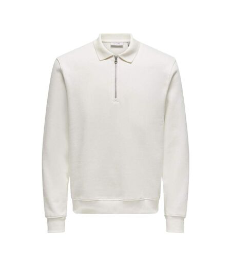 Sweat 1/2 blanc homme only & sons abbott - l