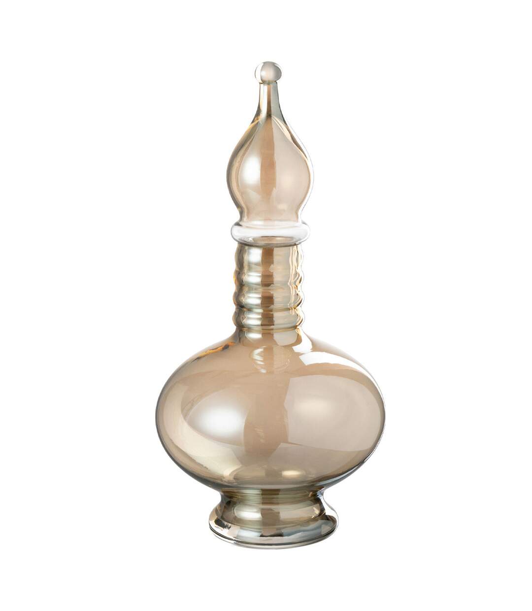 Vase Bouchon Fiole en Verre Jo 38cm Beige-1