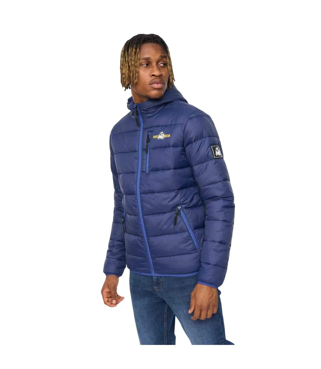 Mens Polyester Puffer Jacket Blue Kings Will Dream-2