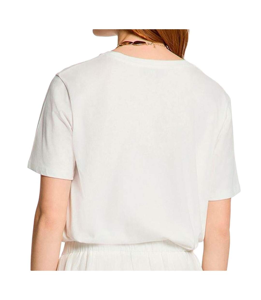 T-Shirt blanc femme morgan inscription-2