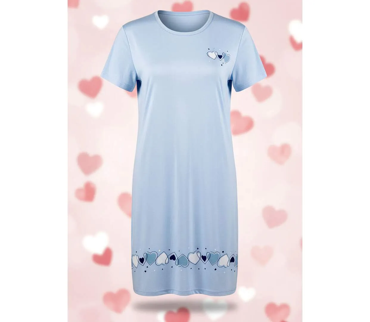 OZABI Chemise de Nuit Femme Microfibre Manches Courtes-3