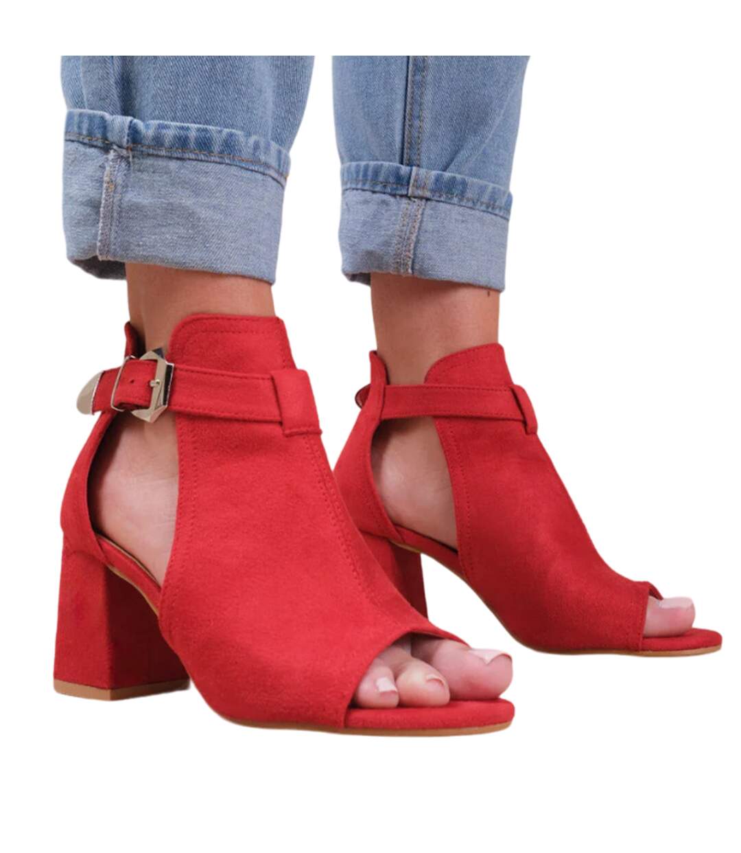 Sandales Larges lisa femme rouge Where´s That From-1