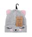 Bonnet Enfant Chat 21cm Gris & Rose-5
