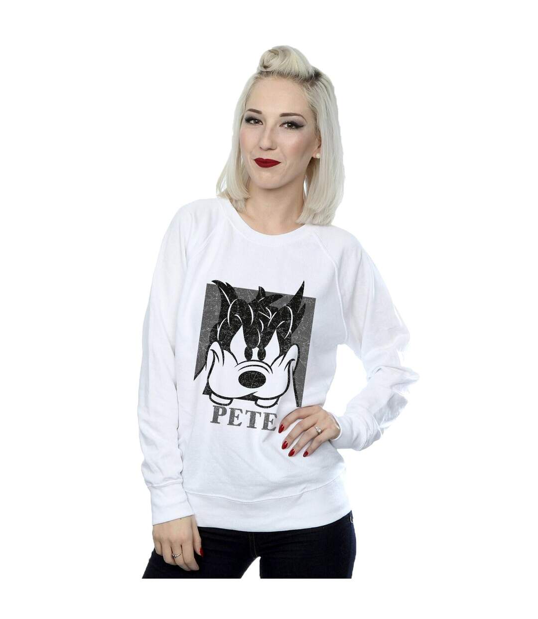 Disney Sweatshirt à tête courte Pete Womens/Ladies (Blanc) - UTBI26932-2