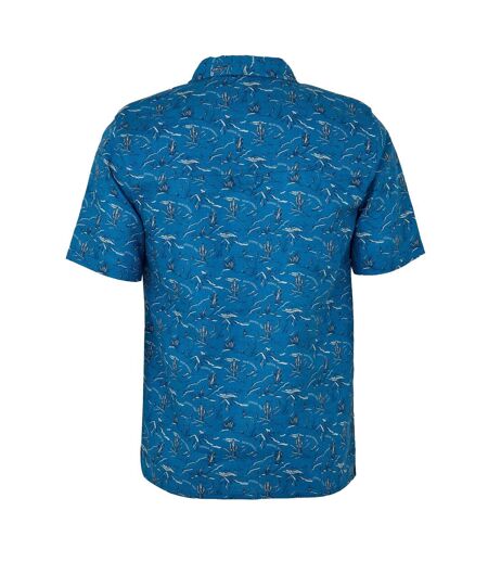 Chemise Manches Courtes Motif/style Cactus Hula Homme Bleu Mer Foncé Imprimé Intégral Craghoppers