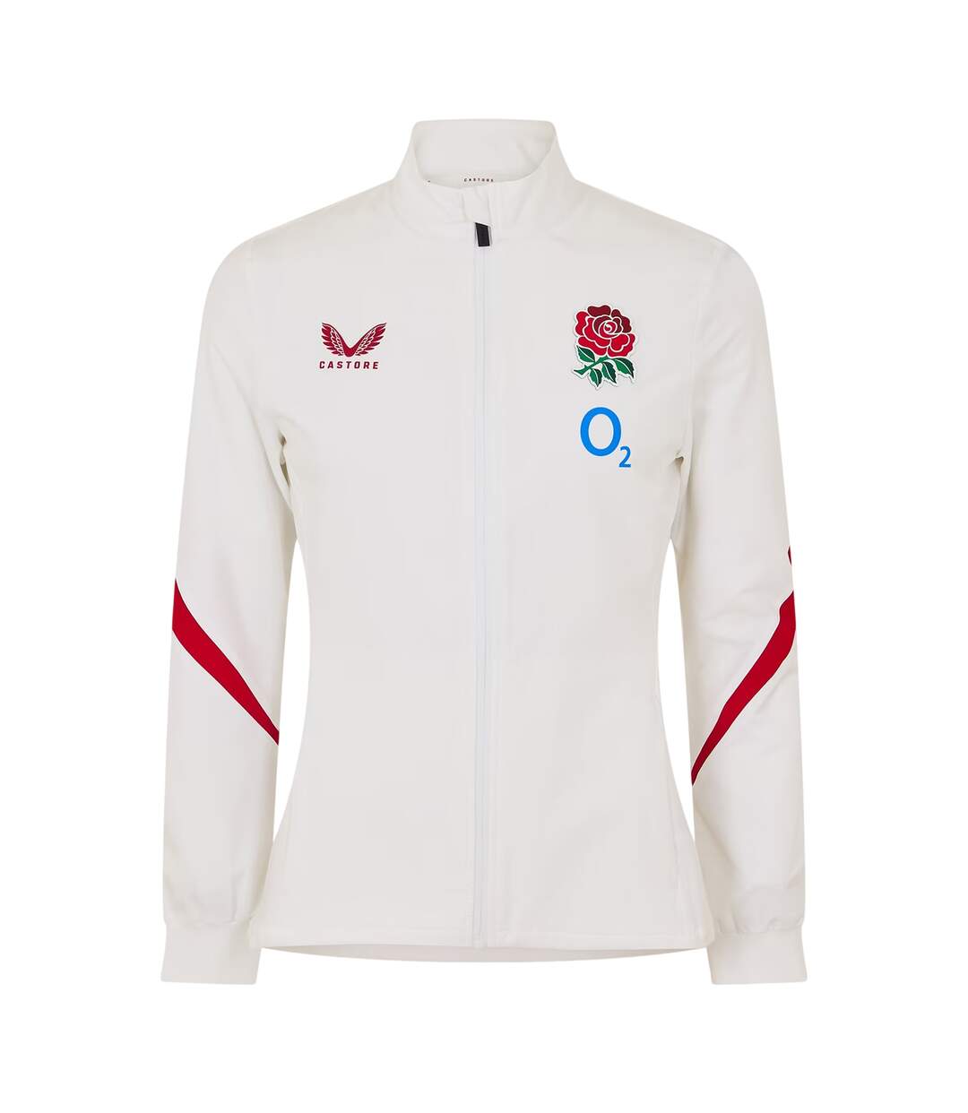 Veste Motif/style Rugby Angleterre Femme Blanc Rouge Castore-1