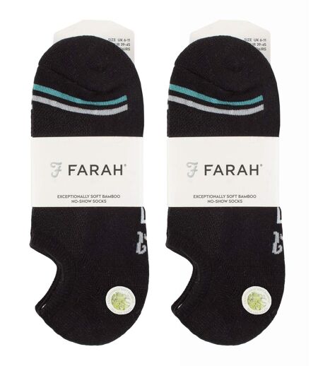 Mens Bamboo No Show Invisible Socks | Farah | 6 Pack | Low Cut Non Slip Cushioned Socks for Gym (6-11, White)