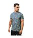 Mens Ss25 Paisley T-shirt Dark Blue Cream Lambretta-3